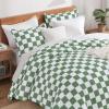 imageAndency Grey Queen Comforter Set 3 Pieces Grey White Buffalo Check Plaid Bedding Comforter ampamp Sets Light Gray Soft Lightweight Fluffy All Season Bed Set03  Checkered  Green White