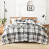 imageAndency Grey Queen Comforter Set 3 Pieces Grey White Buffalo Check Plaid Bedding Comforter ampamp Sets Light Gray Soft Lightweight Fluffy All Season Bed Set10  Plaid  Brown Gray