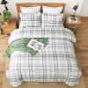 imageAndency Grey Queen Comforter Set 3 Pieces Grey White Buffalo Check Plaid Bedding Comforter ampamp Sets Light Gray Soft Lightweight Fluffy All Season Bed Set09  Plaid  Green White