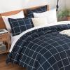 imageAndency Grey Queen Comforter Set 3 Pieces Grey White Buffalo Check Plaid Bedding Comforter ampamp Sets Light Gray Soft Lightweight Fluffy All Season Bed Set08  Grid  Navy