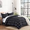 imageAndency Grey Queen Comforter Set 3 Pieces Grey White Buffalo Check Plaid Bedding Comforter ampamp Sets Light Gray Soft Lightweight Fluffy All Season Bed Set07  Grid  Black