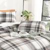 imageAndency Grey Queen Comforter Set 3 Pieces Grey White Buffalo Check Plaid Bedding Comforter ampamp Sets Light Gray Soft Lightweight Fluffy All Season Bed Set10  Plaid  Brown Gray