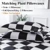 imageAndency Grey Queen Comforter Set 3 Pieces Grey White Buffalo Check Plaid Bedding Comforter ampamp Sets Light Gray Soft Lightweight Fluffy All Season Bed Set01  Checkered  Black White