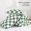 imageAndency Grey Queen Comforter Set 3 Pieces Grey White Buffalo Check Plaid Bedding Comforter ampamp Sets Light Gray Soft Lightweight Fluffy All Season Bed Set03  Checkered  Green White