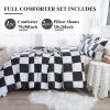 imageAndency Grey Queen Comforter Set 3 Pieces Grey White Buffalo Check Plaid Bedding Comforter ampamp Sets Light Gray Soft Lightweight Fluffy All Season Bed Set01  Checkered  Black White