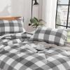 imageAndency Grey Queen Comforter Set 3 Pieces Grey White Buffalo Check Plaid Bedding Comforter ampamp Sets Light Gray Soft Lightweight Fluffy All Season Bed Set14  Buffalo Plaid  Gray