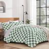 imageAndency Grey Queen Comforter Set 3 Pieces Grey White Buffalo Check Plaid Bedding Comforter ampamp Sets Light Gray Soft Lightweight Fluffy All Season Bed Set03  Checkered  Green White