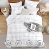 imageAndency Grey Queen Comforter Set 3 Pieces Grey White Buffalo Check Plaid Bedding Comforter ampamp Sets Light Gray Soft Lightweight Fluffy All Season Bed Set05  Grid  White