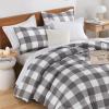 imageAndency Grey Queen Comforter Set 3 Pieces Grey White Buffalo Check Plaid Bedding Comforter ampamp Sets Light Gray Soft Lightweight Fluffy All Season Bed Set14  Buffalo Plaid  Gray