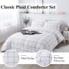 imageAndency Grey Queen Comforter Set 3 Pieces Grey White Buffalo Check Plaid Bedding Comforter ampamp Sets Light Gray Soft Lightweight Fluffy All Season Bed Set06  Grid  White