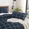 imageAndency Grey Queen Comforter Set 3 Pieces Grey White Buffalo Check Plaid Bedding Comforter ampamp Sets Light Gray Soft Lightweight Fluffy All Season Bed Set08  Grid  Navy