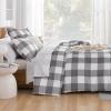 imageAndency Grey Queen Comforter Set 3 Pieces Grey White Buffalo Check Plaid Bedding Comforter ampamp Sets Light Gray Soft Lightweight Fluffy All Season Bed SetLight Gray