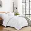 imageAndency Grey Queen Comforter Set 3 Pieces Grey White Buffalo Check Plaid Bedding Comforter ampamp Sets Light Gray Soft Lightweight Fluffy All Season Bed Set05  Grid  White