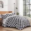 imageAndency Grey Queen Comforter Set 3 Pieces Grey White Buffalo Check Plaid Bedding Comforter ampamp Sets Light Gray Soft Lightweight Fluffy All Season Bed Set02  Checkered  Black White