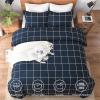 imageAndency Grey Queen Comforter Set 3 Pieces Grey White Buffalo Check Plaid Bedding Comforter ampamp Sets Light Gray Soft Lightweight Fluffy All Season Bed Set08  Grid  Navy