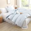 imageAndency Grey Queen Comforter Set 3 Pieces Grey White Buffalo Check Plaid Bedding Comforter ampamp Sets Light Gray Soft Lightweight Fluffy All Season Bed Set13  Gingham  Blue