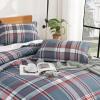 imageAndency Grey Queen Comforter Set 3 Pieces Grey White Buffalo Check Plaid Bedding Comforter ampamp Sets Light Gray Soft Lightweight Fluffy All Season Bed Set11  Plaid  Navy Red