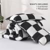 imageAndency Grey Queen Comforter Set 3 Pieces Grey White Buffalo Check Plaid Bedding Comforter ampamp Sets Light Gray Soft Lightweight Fluffy All Season Bed Set01  Checkered  Black White