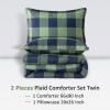 imageAndency Grey Queen Comforter Set 3 Pieces Grey White Buffalo Check Plaid Bedding Comforter ampamp Sets Light Gray Soft Lightweight Fluffy All Season Bed Set15  Buffalo Plaid  Green Navy
