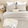 imageAndency Grey Queen Comforter Set 3 Pieces Grey White Buffalo Check Plaid Bedding Comforter ampamp Sets Light Gray Soft Lightweight Fluffy All Season Bed Set12  Gingham  Tan