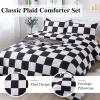 imageAndency Grey Queen Comforter Set 3 Pieces Grey White Buffalo Check Plaid Bedding Comforter ampamp Sets Light Gray Soft Lightweight Fluffy All Season Bed Set01  Checkered  Black White