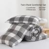 imageAndency Grey Queen Comforter Set 3 Pieces Grey White Buffalo Check Plaid Bedding Comforter ampamp Sets Light Gray Soft Lightweight Fluffy All Season Bed Set14  Buffalo Plaid  Gray