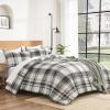 imageAndency Grey Queen Comforter Set 3 Pieces Grey White Buffalo Check Plaid Bedding Comforter ampamp Sets Light Gray Soft Lightweight Fluffy All Season Bed Set10  Plaid  Brown Gray