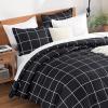 imageAndency Grey Queen Comforter Set 3 Pieces Grey White Buffalo Check Plaid Bedding Comforter ampamp Sets Light Gray Soft Lightweight Fluffy All Season Bed Set07  Grid  Black