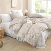 imageAndency Grey Queen Comforter Set 3 Pieces Grey White Buffalo Check Plaid Bedding Comforter ampamp Sets Light Gray Soft Lightweight Fluffy All Season Bed Set12  Gingham  Tan