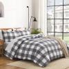 imageAndency Grey Queen Comforter Set 3 Pieces Grey White Buffalo Check Plaid Bedding Comforter ampamp Sets Light Gray Soft Lightweight Fluffy All Season Bed Set14  Buffalo Plaid  Gray