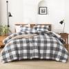 imageAndency Grey Queen Comforter Set 3 Pieces Grey White Buffalo Check Plaid Bedding Comforter ampamp Sets Light Gray Soft Lightweight Fluffy All Season Bed SetLight Gray