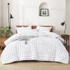 imageAndency Grey Queen Comforter Set 3 Pieces Grey White Buffalo Check Plaid Bedding Comforter ampamp Sets Light Gray Soft Lightweight Fluffy All Season Bed Set05  Grid  White
