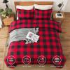 imageAndency Grey Queen Comforter Set 3 Pieces Grey White Buffalo Check Plaid Bedding Comforter ampamp Sets Light Gray Soft Lightweight Fluffy All Season Bed Set16  Buffalo Plaid  Red Black