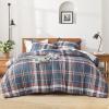 imageAndency Grey Queen Comforter Set 3 Pieces Grey White Buffalo Check Plaid Bedding Comforter ampamp Sets Light Gray Soft Lightweight Fluffy All Season Bed Set11  Plaid  Navy Red