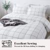 imageAndency Grey Queen Comforter Set 3 Pieces Grey White Buffalo Check Plaid Bedding Comforter ampamp Sets Light Gray Soft Lightweight Fluffy All Season Bed Set06  Grid  White