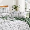 imageAndency Grey Queen Comforter Set 3 Pieces Grey White Buffalo Check Plaid Bedding Comforter ampamp Sets Light Gray Soft Lightweight Fluffy All Season Bed Set09  Plaid  Green White