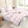imageAndency Grey Queen Comforter Set 3 Pieces Grey White Buffalo Check Plaid Bedding Comforter ampamp Sets Light Gray Soft Lightweight Fluffy All Season Bed Set04  Checkered  Pink White