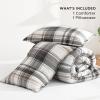 imageAndency Grey Queen Comforter Set 3 Pieces Grey White Buffalo Check Plaid Bedding Comforter ampamp Sets Light Gray Soft Lightweight Fluffy All Season Bed Set10  Plaid  Brown Gray