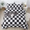 imageAndency Grey Queen Comforter Set 3 Pieces Grey White Buffalo Check Plaid Bedding Comforter ampamp Sets Light Gray Soft Lightweight Fluffy All Season Bed Set01  Checkered  Black White