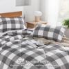 imageAndency Grey Queen Comforter Set 3 Pieces Grey White Buffalo Check Plaid Bedding Comforter ampamp Sets Light Gray Soft Lightweight Fluffy All Season Bed SetLight Gray