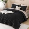 imageAndency King Size Comforter Set Beige 3 Pieces Boho King Bedding Comforter Set Cream All Season Soft Lightweight Tufted Textured Down Alternative Comforter Fluffy Bed Set10  Black