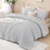 imageAndency King Size Comforter Set Beige 3 Pieces Boho King Bedding Comforter Set Cream All Season Soft Lightweight Tufted Textured Down Alternative Comforter Fluffy Bed Set03  Light Grey