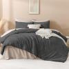 imageAndency King Size Comforter Set Beige 3 Pieces Boho King Bedding Comforter Set Cream All Season Soft Lightweight Tufted Textured Down Alternative Comforter Fluffy Bed Set13  Dark Grey