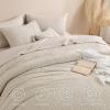 imageAndency King Size Comforter Set Beige 3 Pieces Boho King Bedding Comforter Set Cream All Season Soft Lightweight Tufted Textured Down Alternative Comforter Fluffy Bed Set08  Oatmeal