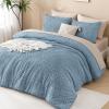 imageAndency King Size Comforter Set Beige 3 Pieces Boho King Bedding Comforter Set Cream All Season Soft Lightweight Tufted Textured Down Alternative Comforter Fluffy Bed Set11  Grayish Blue