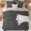 imageAndency King Size Comforter Set Beige 3 Pieces Boho King Bedding Comforter Set Cream All Season Soft Lightweight Tufted Textured Down Alternative Comforter Fluffy Bed Set13  Dark Grey