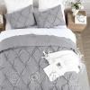 imageAndency White Queen Comforter Set90x90Inch 3 Pieces Cute Pinch Pleat Bedding Comforters ampamp Sets for Queen Bed Soft Lightweight Fluffy Down Alternative All Season Bed SetSilver Gray