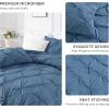 imageAndency White Queen Comforter Set90x90Inch 3 Pieces Cute Pinch Pleat Bedding Comforters ampamp Sets for Queen Bed Soft Lightweight Fluffy Down Alternative All Season Bed SetOcean Blue