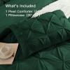 imageAndency White Queen Comforter Set90x90Inch 3 Pieces Cute Pinch Pleat Bedding Comforters ampamp Sets for Queen Bed Soft Lightweight Fluffy Down Alternative All Season Bed SetDark Green
