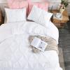 imageAndency White Queen Comforter Set90x90Inch 3 Pieces Cute Pinch Pleat Bedding Comforters ampamp Sets for Queen Bed Soft Lightweight Fluffy Down Alternative All Season Bed SetWhite